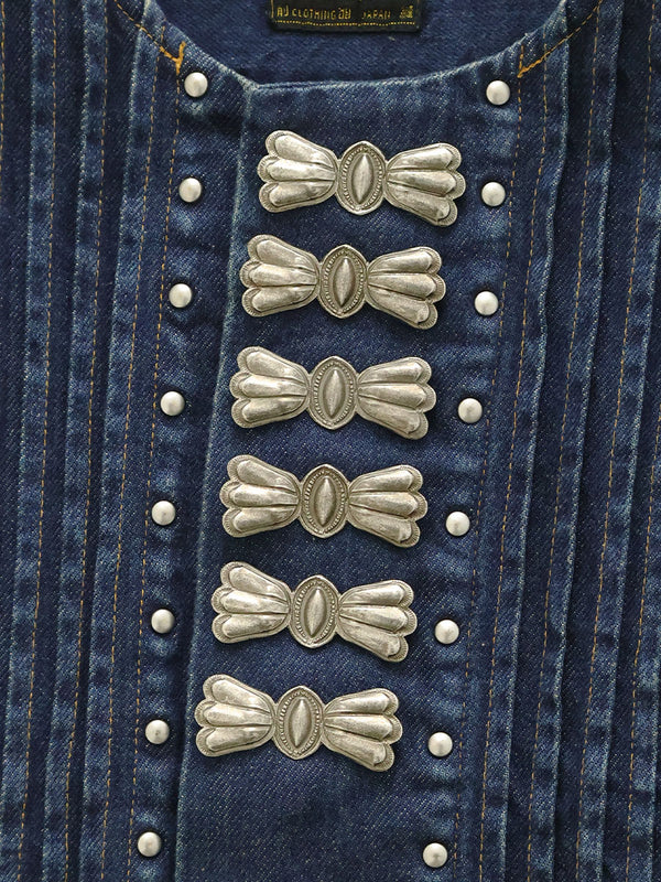 Kapital 11.5oz Denim Cropped Butterfly Concho Vest