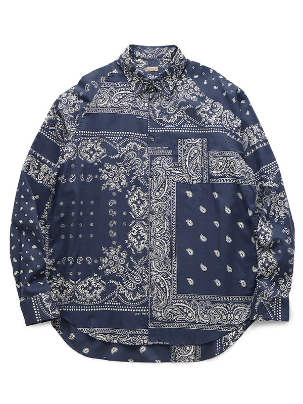 Kapital Gauze Rat Brand Bandana Patchwork Pattern Raglan Shirt