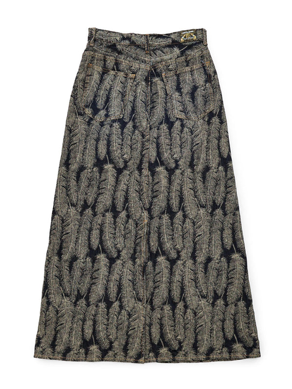 Kapital 12oz Magpie Denim High-Waisted Maxi Skirt