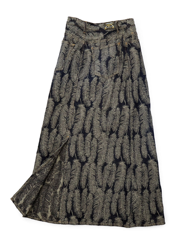 Kapital 12oz Magpie Denim High-Waisted Maxi Skirt