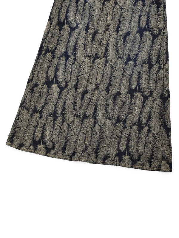 Kapital 12oz Magpie Denim High-Waisted Maxi Skirt