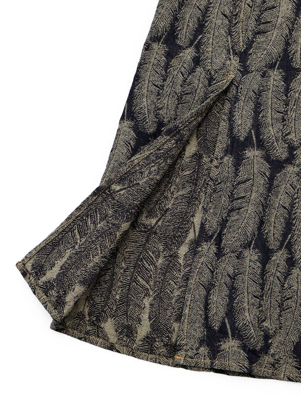 Kapital 12oz Magpie Denim High-Waisted Maxi Skirt
