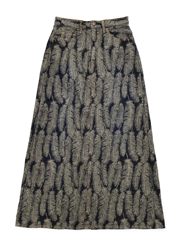 Kapital 12oz Magpie Denim High-Waisted Maxi Skirt