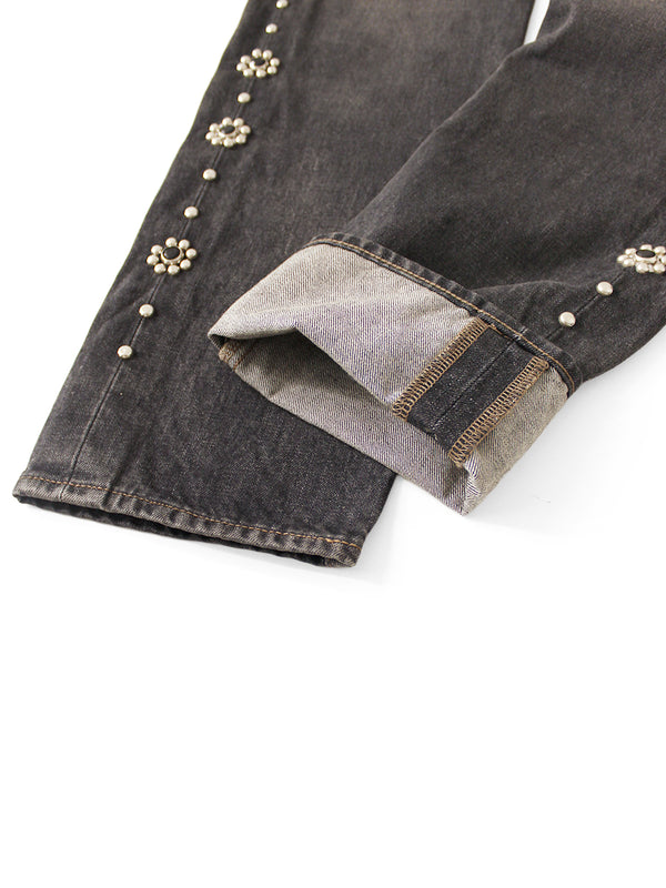 Kapital 14oz Black Denim 5-Pocket Monkey CISCO (Stud Remake) 2026 Pants