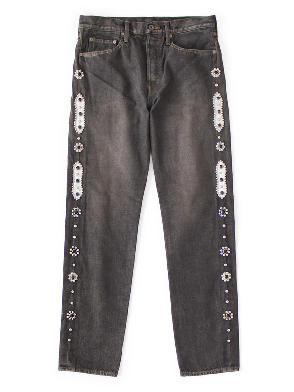 Kapital 14oz Black Denim 5-Pocket Monkey CISCO (Stud Remake) 2026 Pants