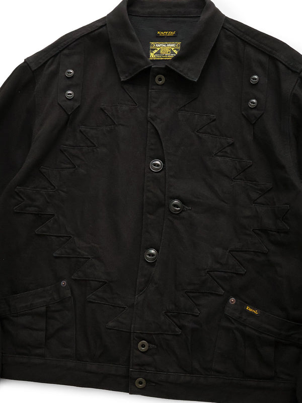 Kapital 11.5oz Black x Black Denim Thunderbird Jacket