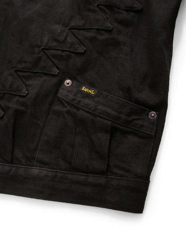 Kapital 11.5oz Black x Black Denim Thunderbird Jacket