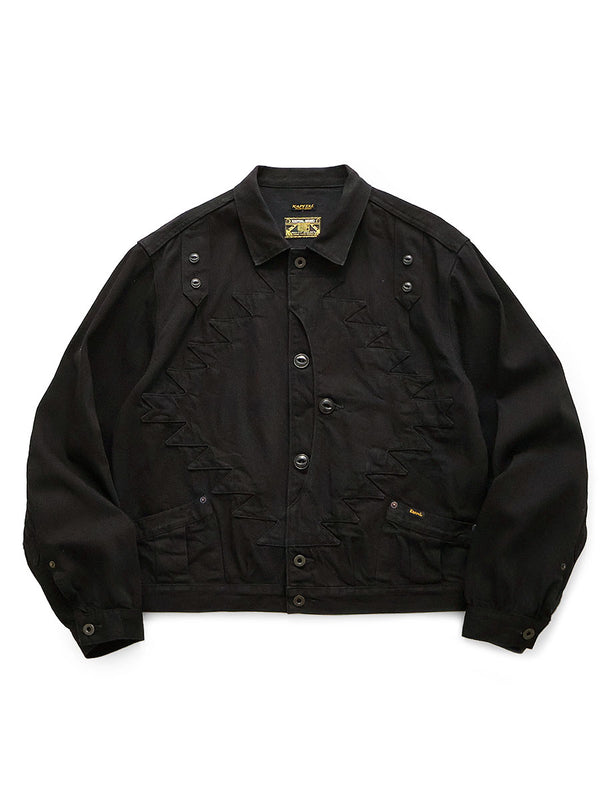 Kapital 11.5oz Black x Black Denim Thunderbird Jacket