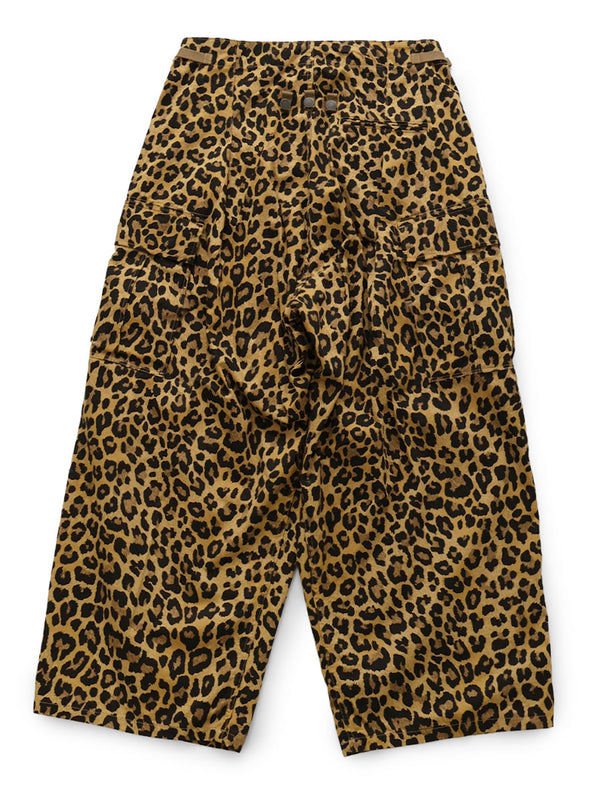 Kapital Cotton Herringbone Leopard Print Jumbo Cargo Pants