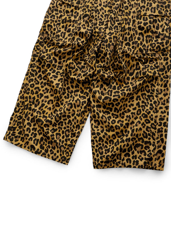 Kapital Cotton Herringbone Leopard Print Jumbo Cargo Pants