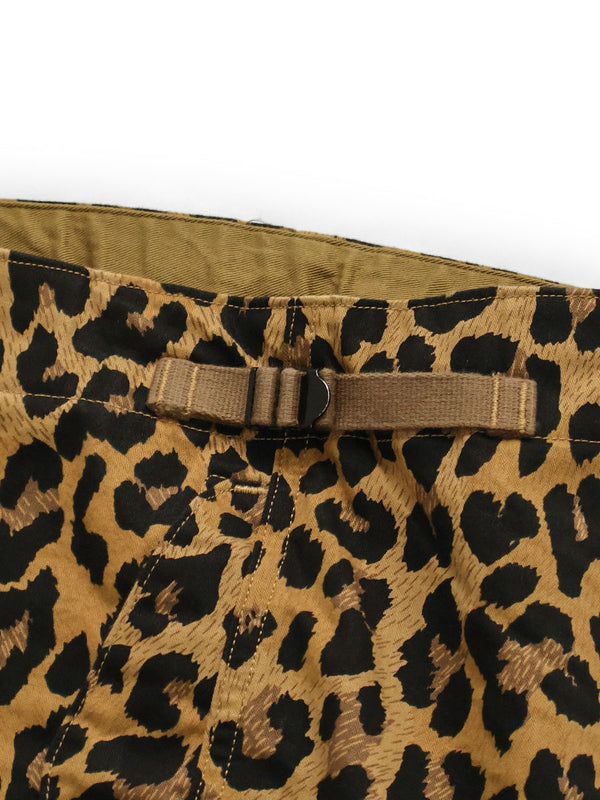 Kapital Cotton Herringbone Leopard Print Jumbo Cargo Pants