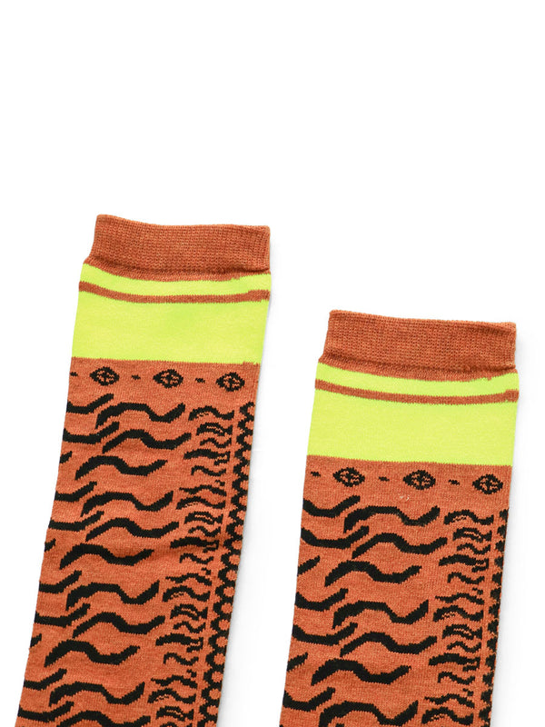 Kapital 156-ply Nepal Tiger Print Skater Knee-High Boots Socks