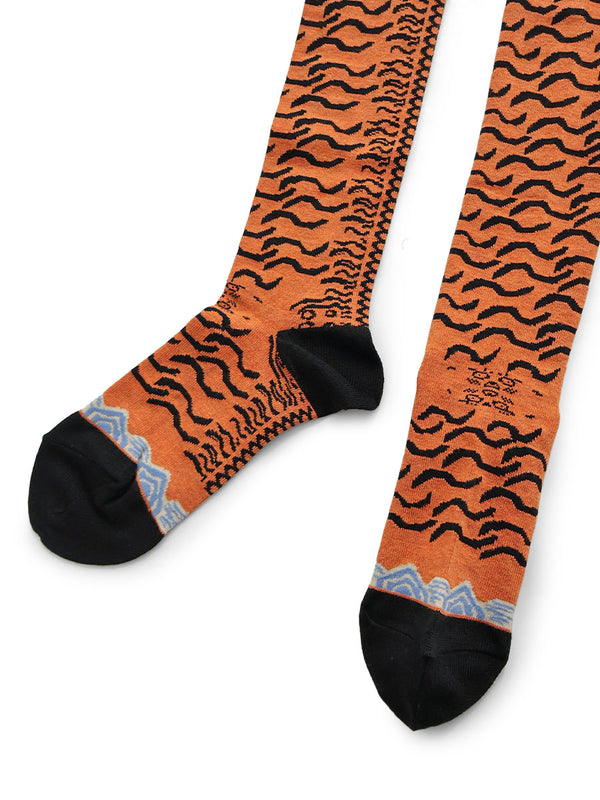 Kapital 156-ply Nepal Tiger Print Skater Knee-High Boots Socks