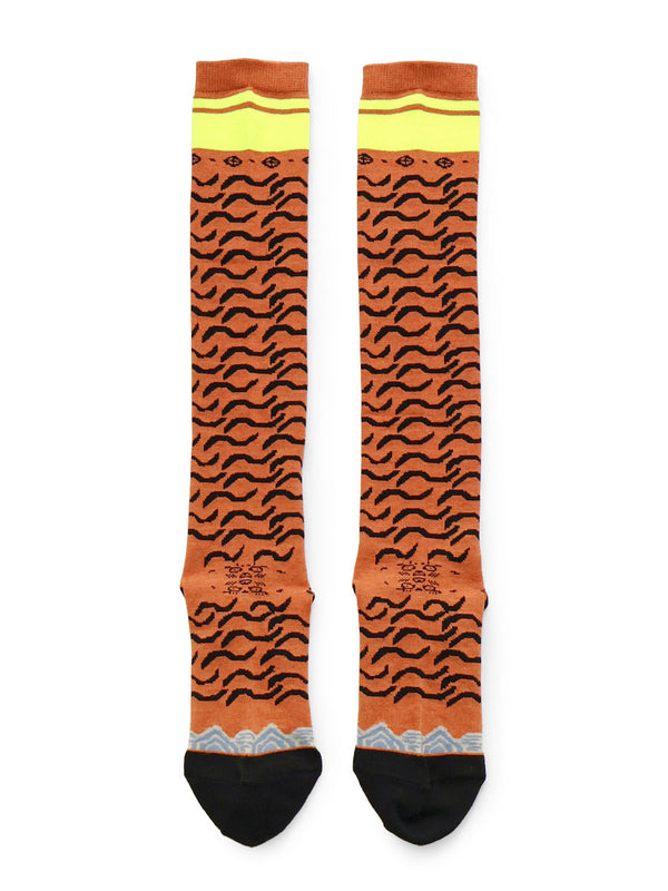 Kapital 156-ply Nepal Tiger Print Skater Knee-High Boots Socks