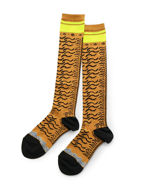 Kapital 156-ply Nepal Tiger Print Skater Knee-High Boots Socks