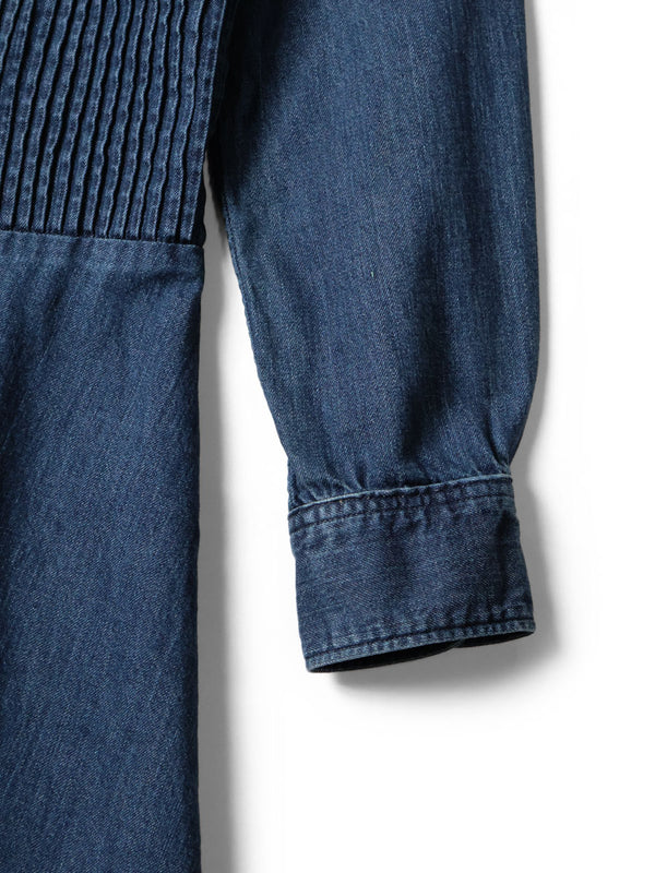 Kapital Pintuck Denim Shirt Dress