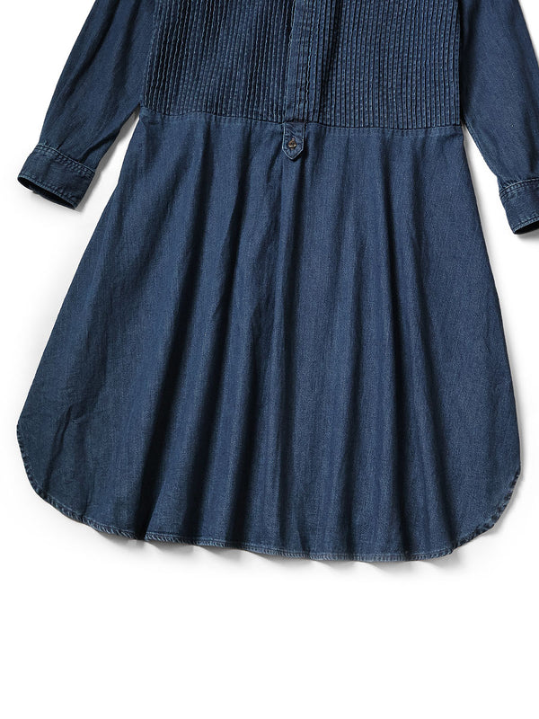 Kapital Pintuck Denim Shirt Dress