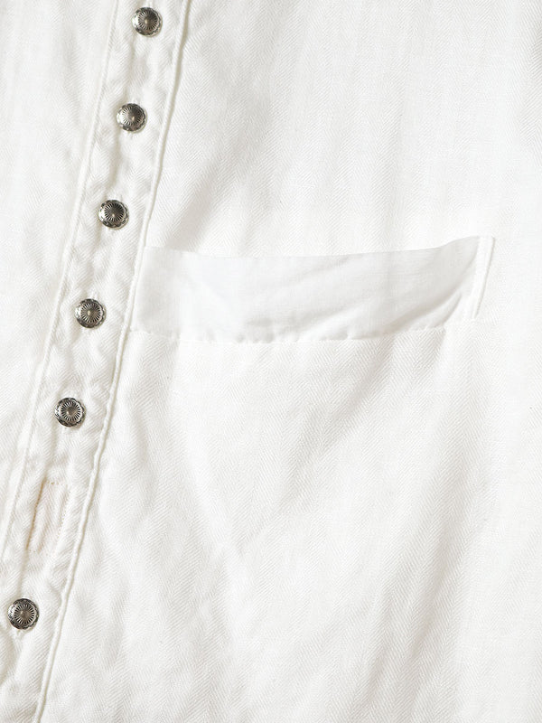Kapital Gauze Linen Herringbone Stand Penny Shirt