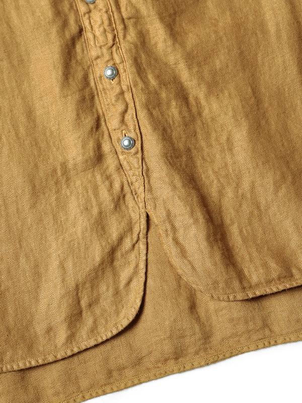 Kapital Gauze Linen Herringbone Stand Penny Shirt