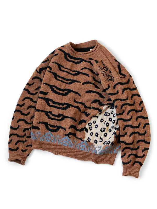 Kapital 7G Wool Nepal Tiger Crew Sweater