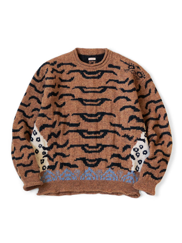 Kapital 7G Wool Nepal Tiger Crew Sweater