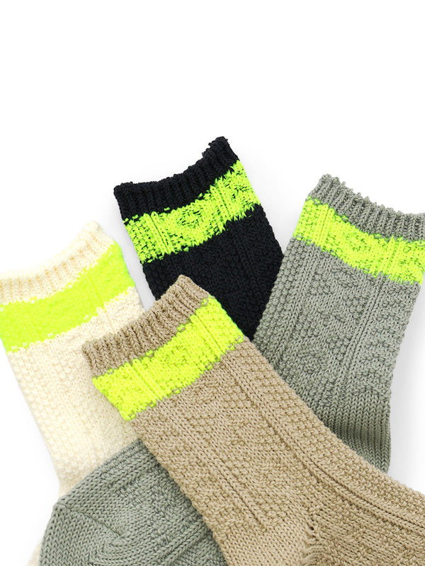 Kapital 56-ply Cable Knit Neon Online Socks
