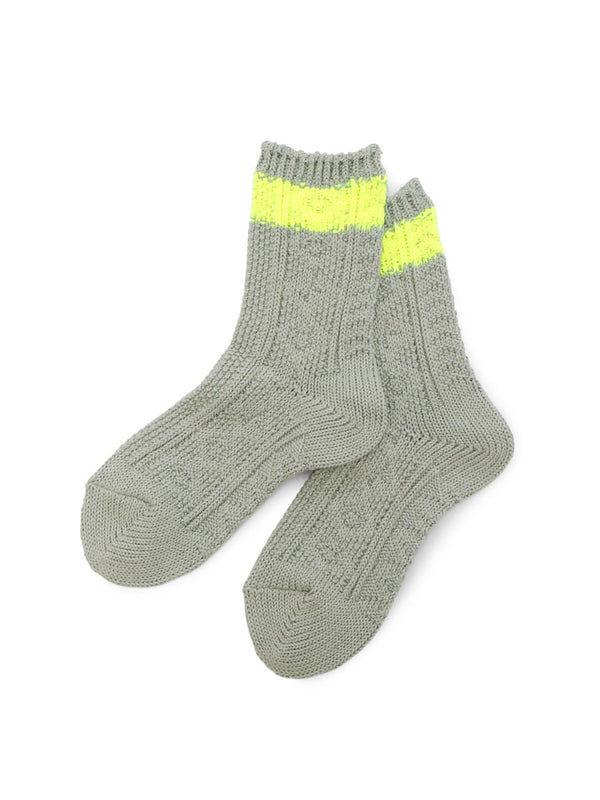 Kapital 56-ply Cable Knit Neon Online Socks
