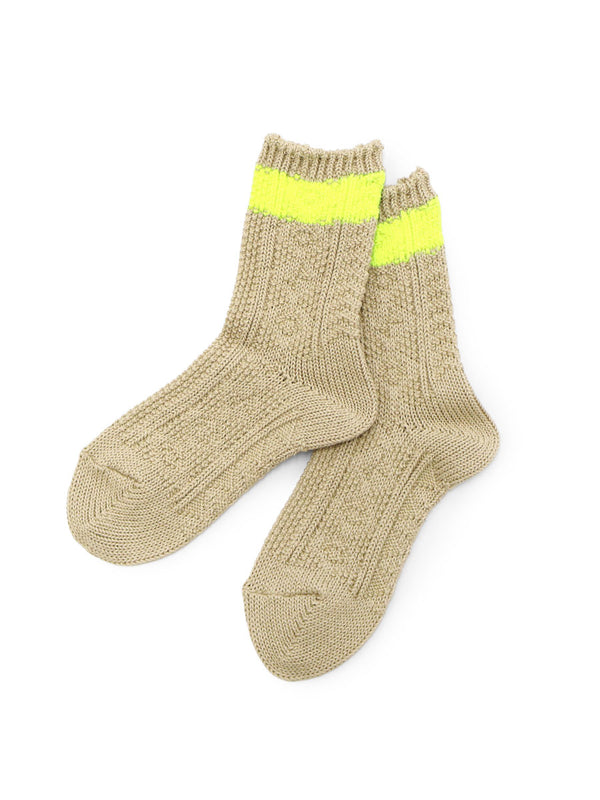 Kapital 56-ply Cable Knit Neon Online Socks