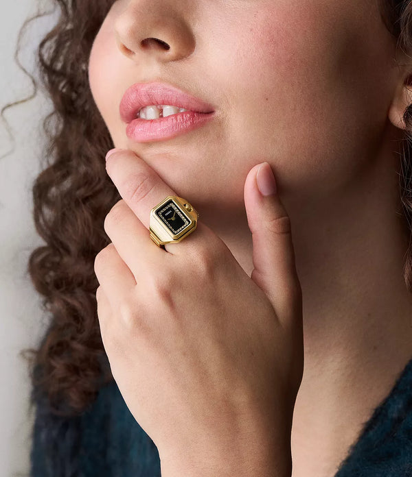 Raquel Gold Tone Stainless Steel Watch Ring