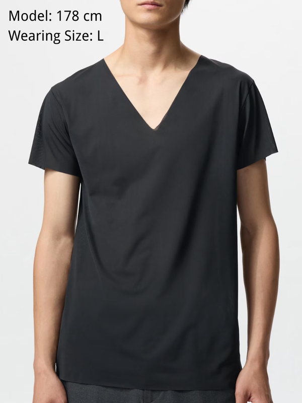 Uniqlo AIRism Deodorant Mesh V-Neck T-Shirt