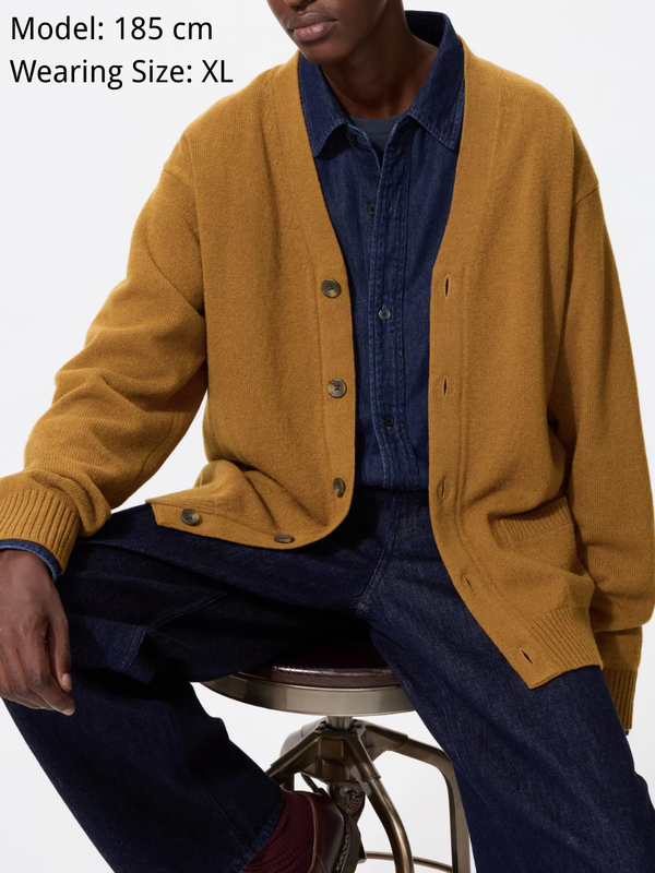 Uniqlo 100% Wool V-Neck Cardigan