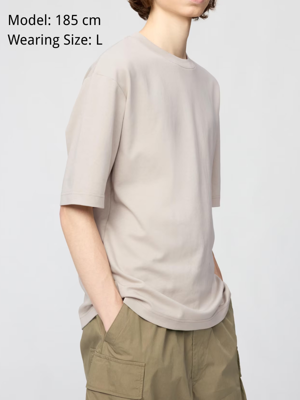 Uniqlo AIRism Cotton Oversized T-Shirt Half Sleeve