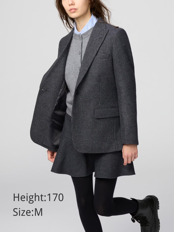 UNIQLO Wool Blend Slim Fit Tweed Jacket