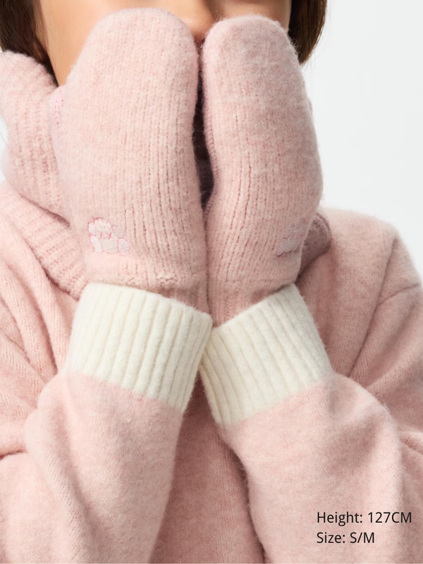Uniqlo KAWS Winter HEATTECH Soufflé Yarn Knit Mittens