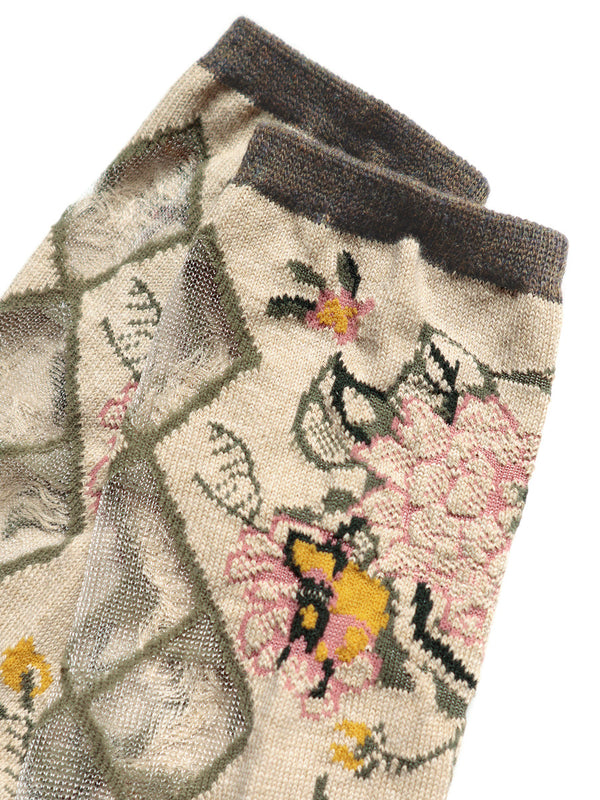 Kapital 156 Gobelin Flower See-through Socks women