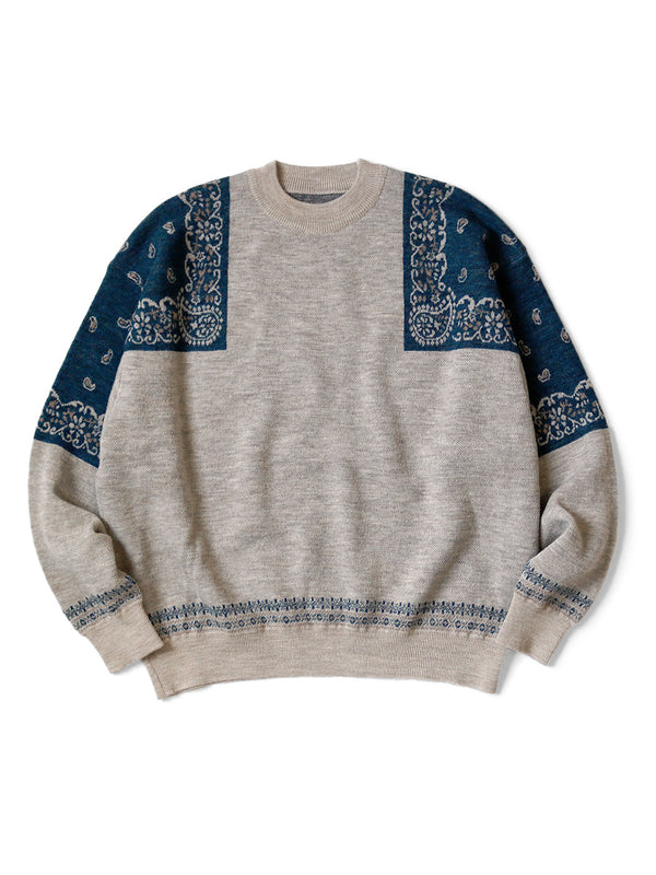 Kapital 12G Wool Bandana Crew Sweater