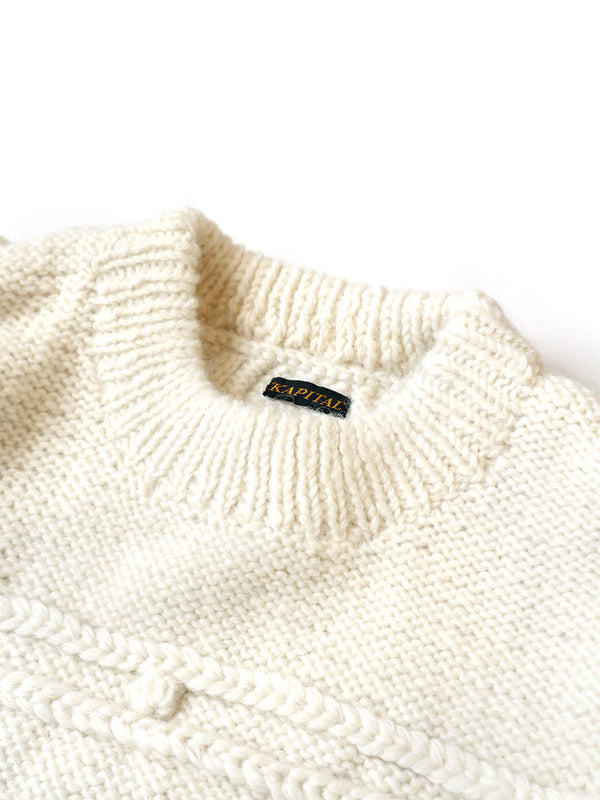 Kapital wool hand knit napoleon sweater