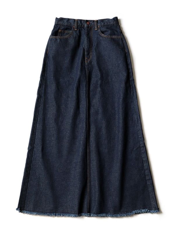 Kapital 13oz denim high waist maxi skirt