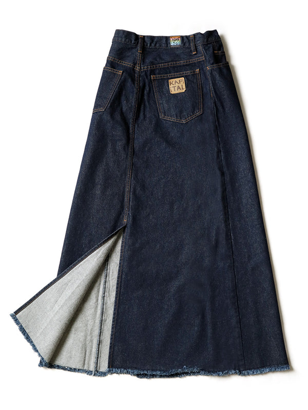 Kapital 13oz Denim High-Waisted Maxi Skirt