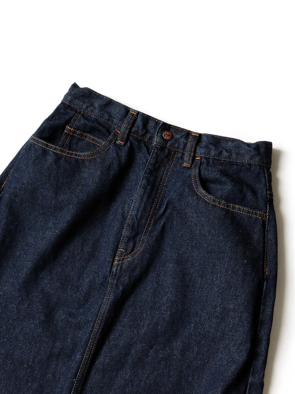 Kapital 13oz denim high waist maxi skirt