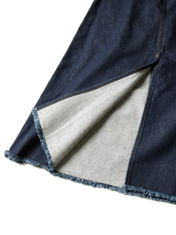 Kapital 13oz denim high waist maxi skirt