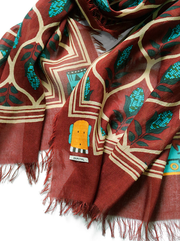 Kapital Rayon Disco Arabesque Pattern Scarves