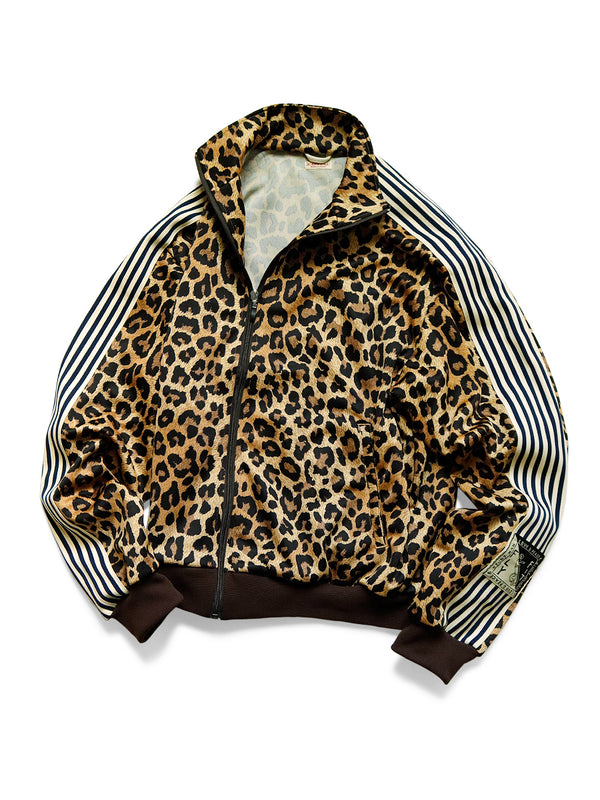 Kapital Smooth Jersey Leopard Print Stuntman Track Jacket