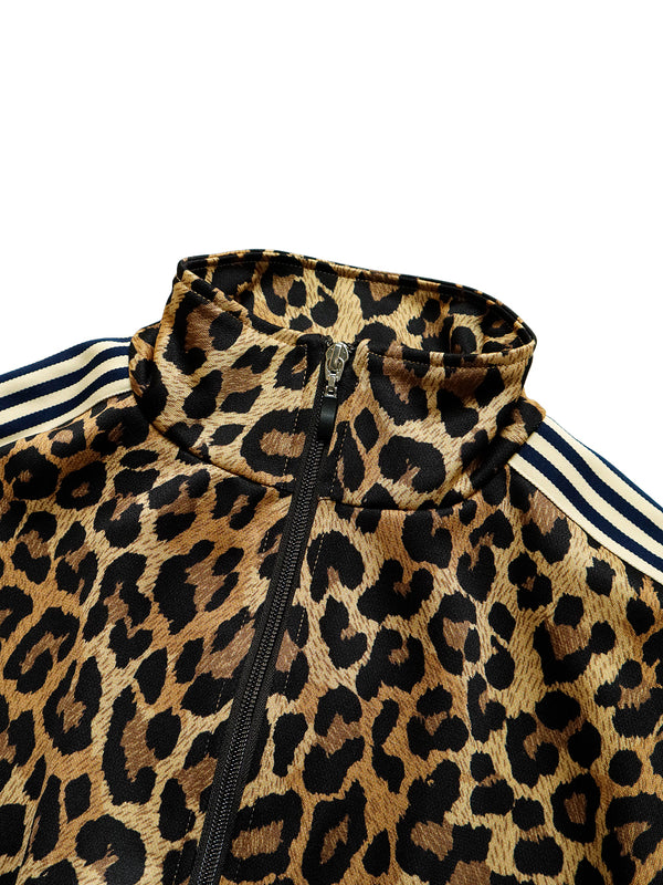 Kapital Smooth Jersey Leopard Print Stuntman Track Jacket