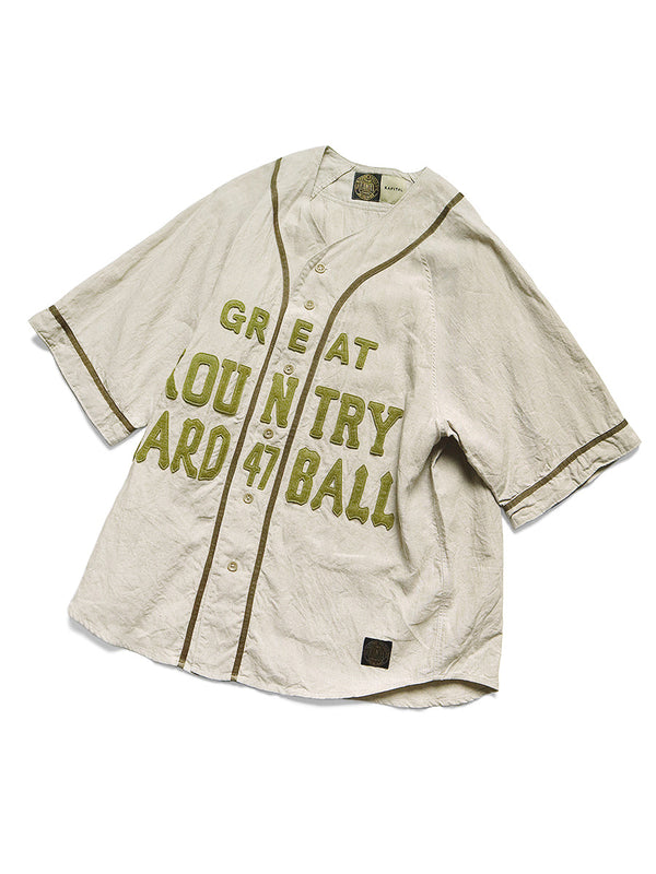 Kapital French Linen GREAT KOUNTRY Baseball Shirt