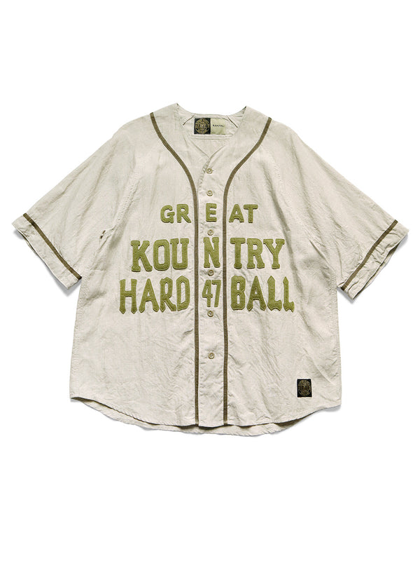 Kapital French Linen GREAT KOUNTRY Baseball Shirt