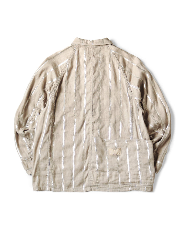 Kapital Linen Glitter Phillies Stripe CACTUS Coverall Jacket