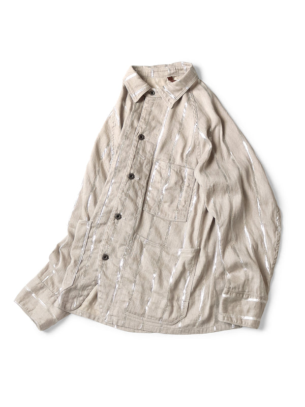 Kapital Linen Glitter Phillies Stripe CACTUS Coverall Jacket