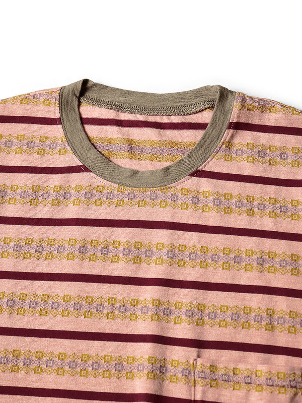 Kapital Sunrise Jacquard Border Jersey Pennant Tee (1flag)