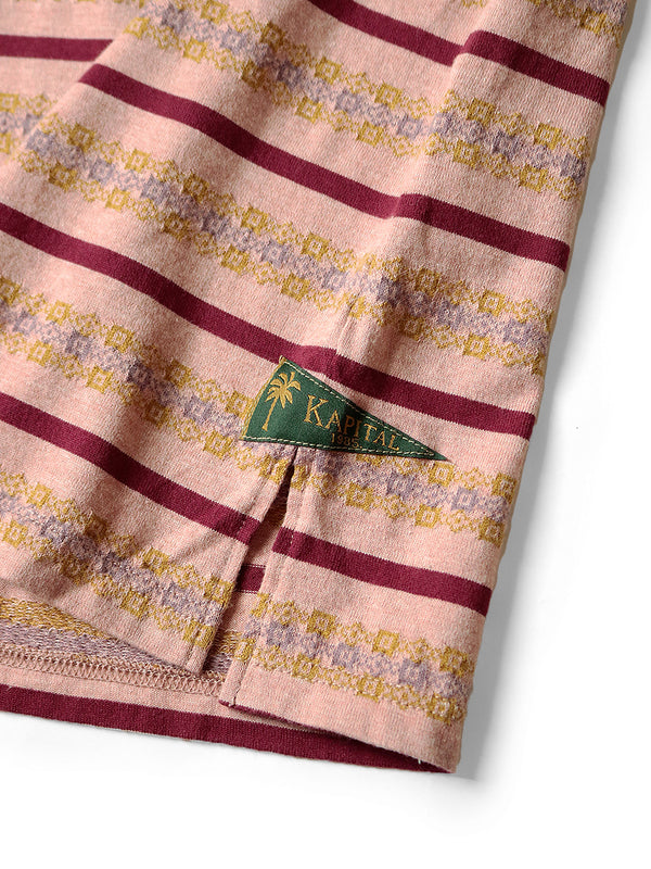 Kapital Sunrise Jacquard Border Jersey Pennant Tee (1flag)